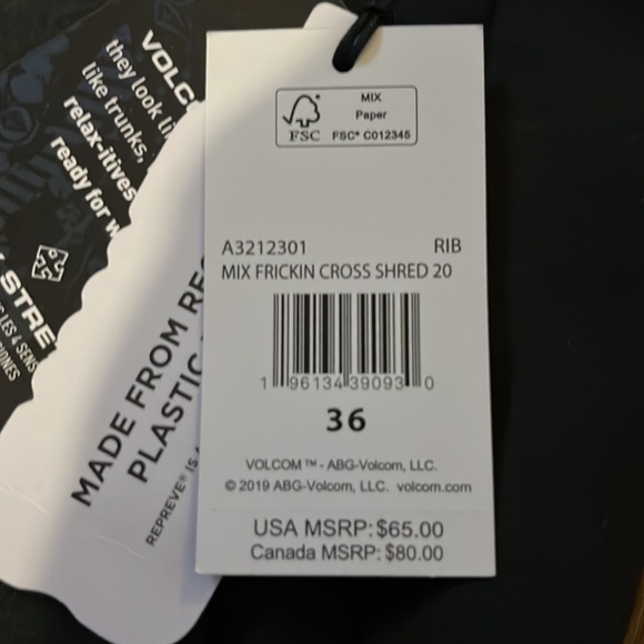 NWT Men Volcom “Mix Frickn Cross Shred 20” Hybrid Cheetah Spotted Shorts 36”x20” - Picture 4 of 7